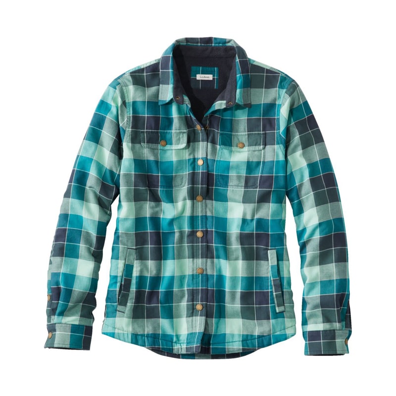 ジャパン・フィット フリースラインド・フランネル・シャツ、スナップフロント プラッド