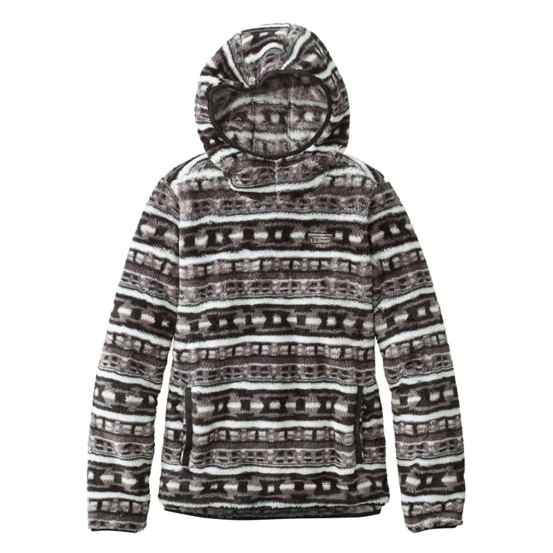米国フィット・レギュラー エル・エル・ビーン・ハイパイル・フリース・フード・プルオーバー、プリント