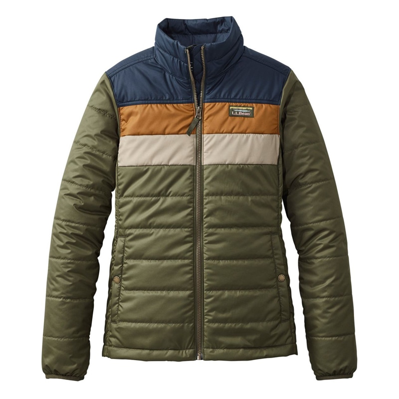 米国フィット・プチ マウンテン・クラシック・パファー・ジャケット、カラーブロック