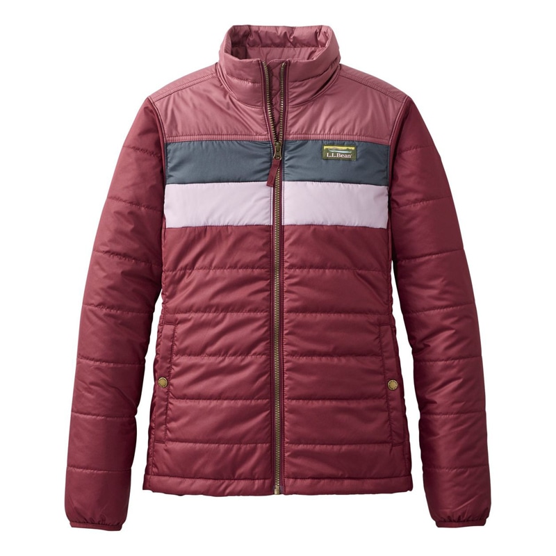 米国フィット・プチ マウンテン・クラシック・パファー・ジャケット、カラーブロック