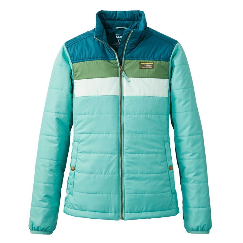 米国フィット・プチ マウンテン・クラシック・パファー・ジャケット、カラーブロック