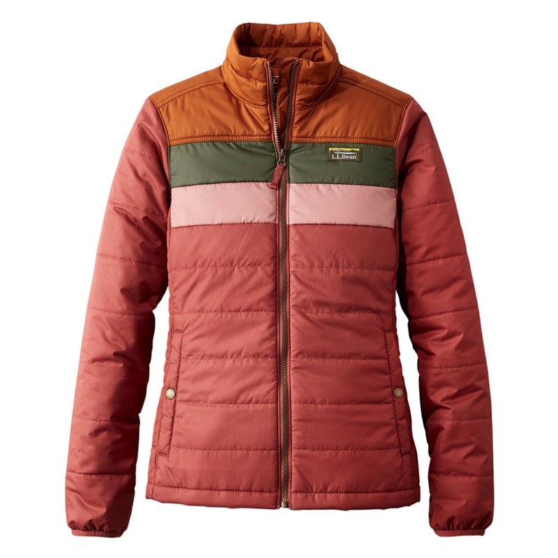 米国フィット・プチ マウンテン・クラシック・パファー・ジャケット、カラーブロック