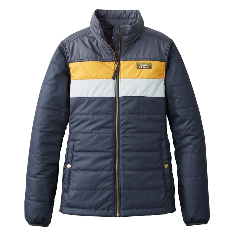 米国フィット・プチ マウンテン・クラシック・パファー・ジャケット、カラーブロック