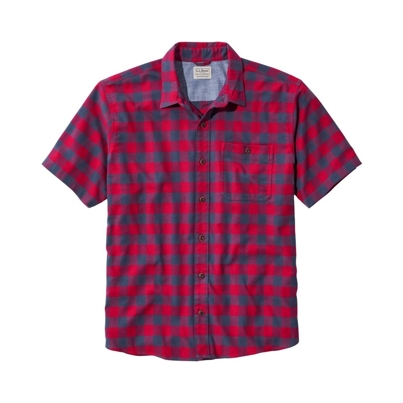 米国フィット・レギュラー ビーンフレックス・オールシーズン・フランネル・シャツ、トラディショナル・フィット 半袖