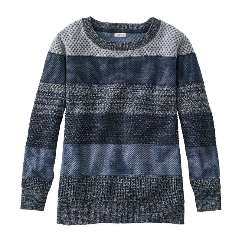 米国フィット・レギュラー オーガニック・コットン・セーター、プルオーバー ストライプ