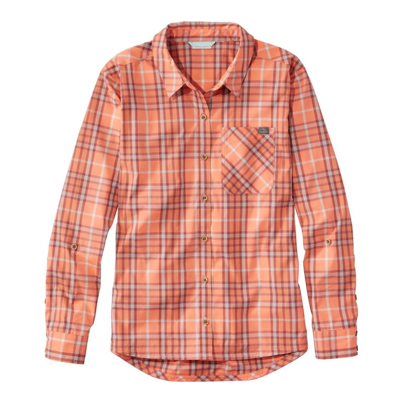 米国フィット・レギュラー エブリデイ・サンスマート・ウーブン・シャツ、長袖 プラッド