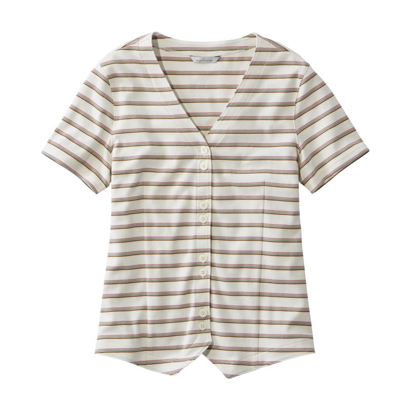 米国フィット・レギュラー シグネチャー・ボタンフロント・ニット・トップ