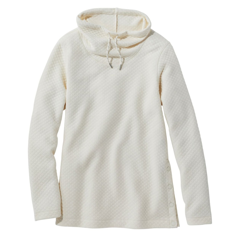 米国フィット・プチ ソフトライト・キルト・トップ、ファネルネック・プルオーバー