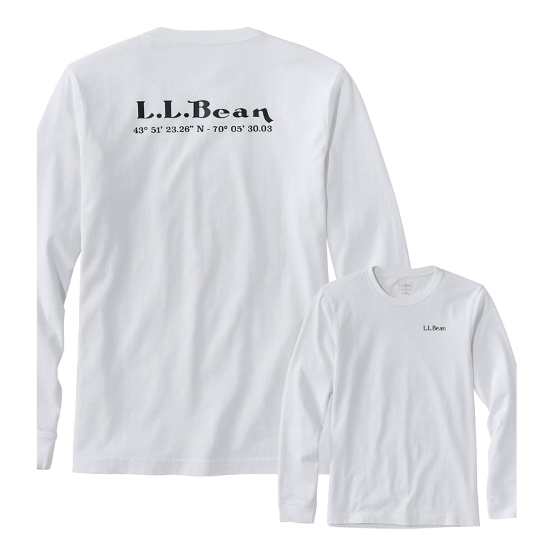 ジャパン・フィット レイクウォッシュ・オーガニック・コットン・グラフィック・ティ、長袖