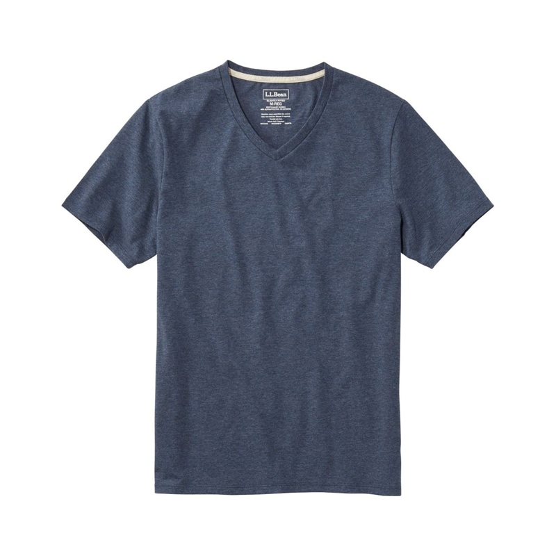 米国フィット・レギュラー コンフォート・ストレッチ・ピマ・ティ、半袖 Vネック