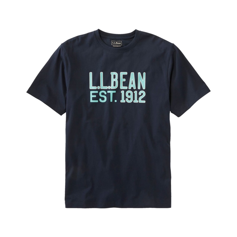 ジャパン・フィット ケアフリー・アンシュリンカブル・ティ、半袖 エル・エル・ビーン・ロゴ