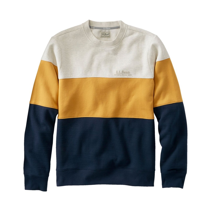 米国フィット・レギュラー エル・エル・ビーン 1912 スウェットシャツ、クルーネック カラーブロック