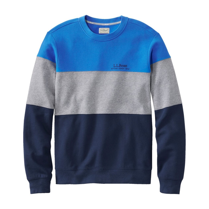 米国フィット・レギュラー エル・エル・ビーン 1912 スウェットシャツ、クルーネック カラーブロック