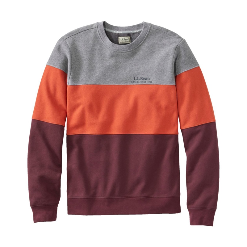 米国フィット・レギュラー エル・エル・ビーン 1912 スウェットシャツ、クルーネック カラーブロック