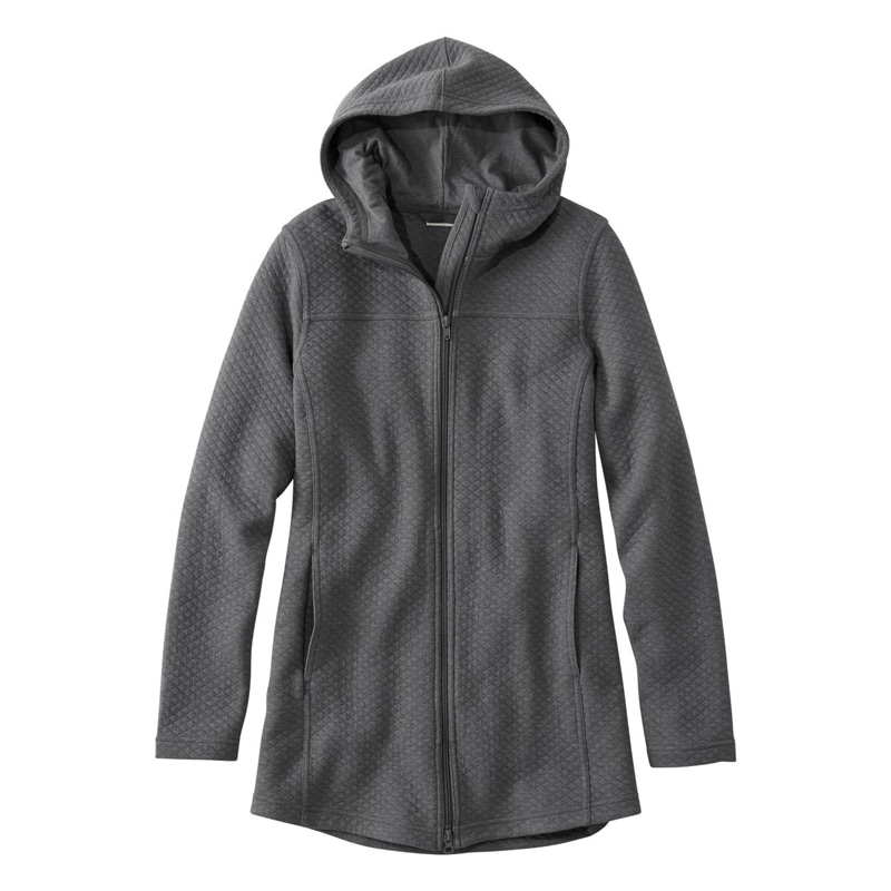 米国フィット・レギュラー ソフトライト・キルト・トップ、フルジップ・チュニック