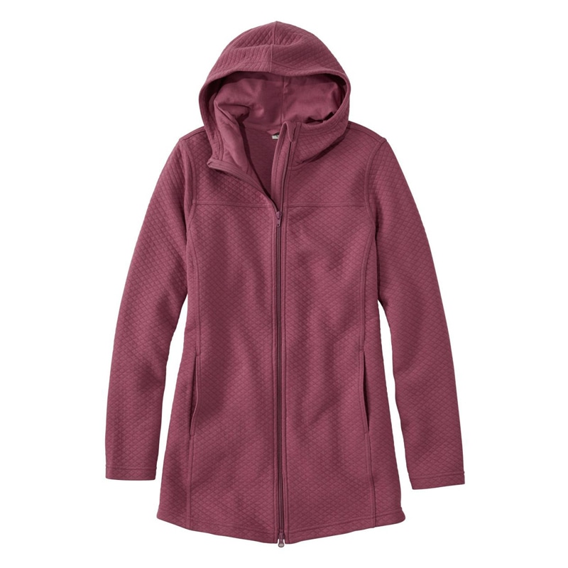 米国フィット・レギュラー ソフトライト・キルト・トップ、フルジップ・チュニック