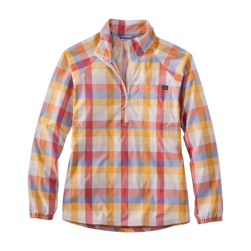 米国フィット・レギュラー エブリデイ・サンスマート・ウーブン・シャツ、クォータージップ・プルオーバー カラーブロック