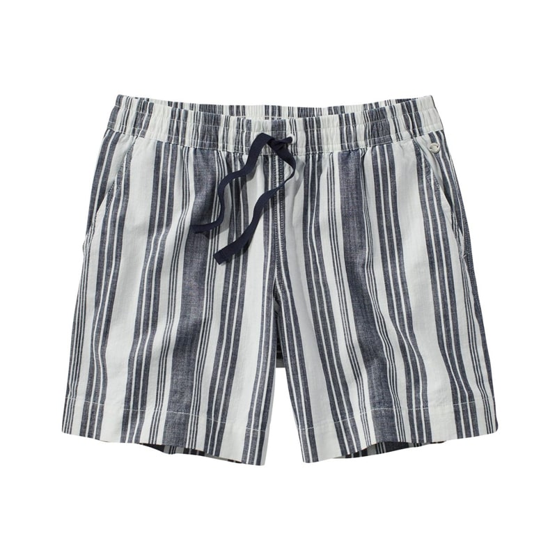 米国フィット・レギュラー レイクウォッシュ・ドック・ショーツ、ミッドライズ ストライプ