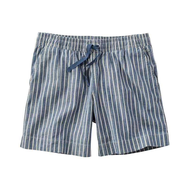 米国フィット・レギュラー レイクウォッシュ・ドック・ショーツ、ミッドライズ ストライプ
