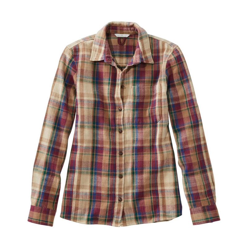 米国フィット・レギュラー シグネチャー・ヘリテージ・テクスチャード・フランネル・シャツ、プラッド