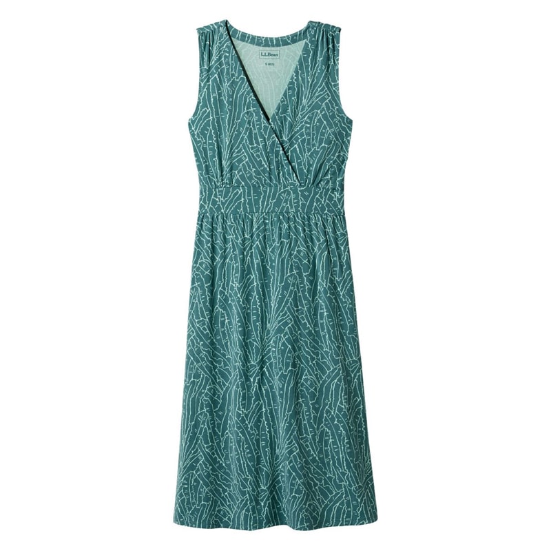 ジャパン・フィット サマー・ニット・ドレス、スリーブレス プリント