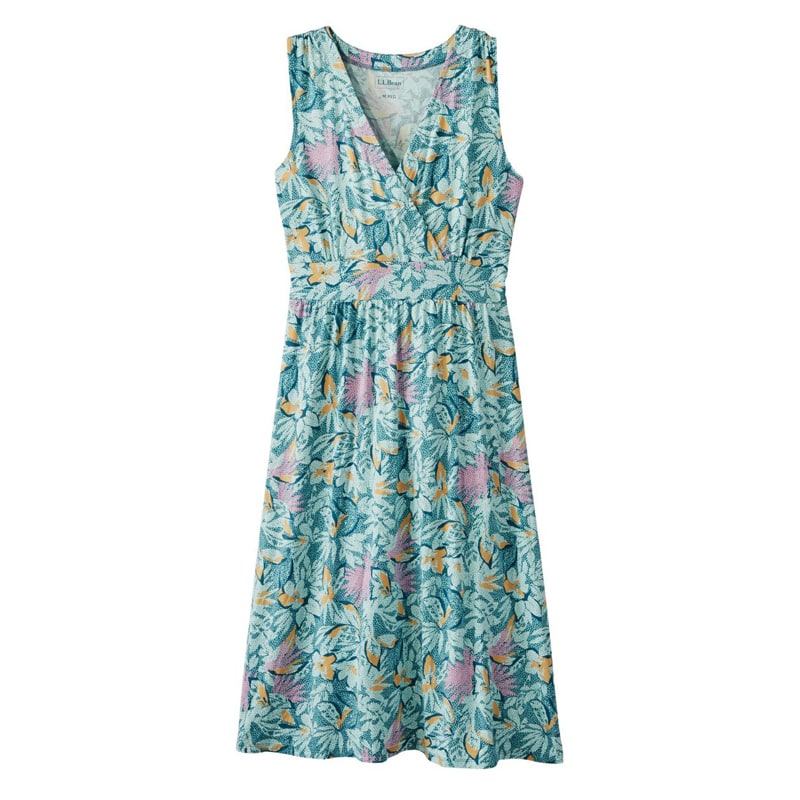 ジャパン・フィット サマー・ニット・ドレス、スリーブレス プリント