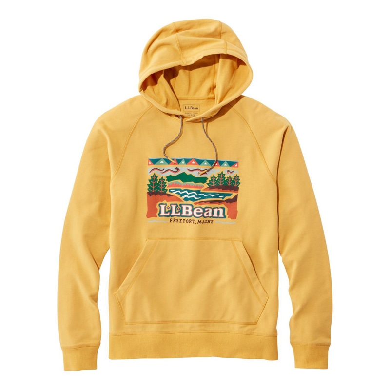 米国フィット・レギュラー エル・エル・ビーン・コンフォート・キャンプ・スウェットシャツ、フーディ グラフィック