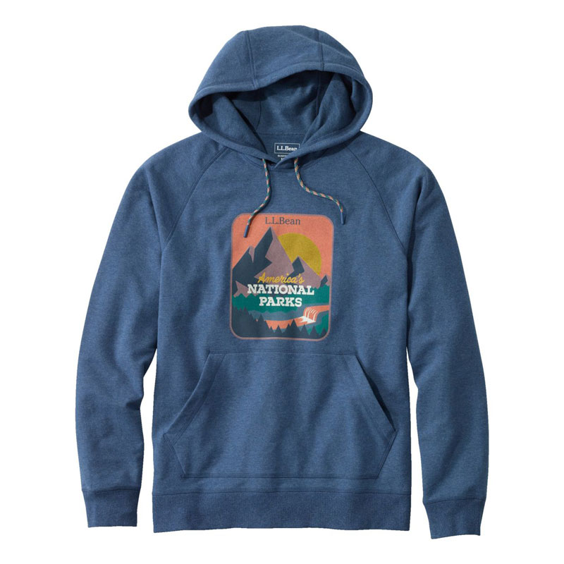 米国フィット・レギュラー エル・エル・ビーン・コンフォート・キャンプ・スウェットシャツ、フーディ グラフィック