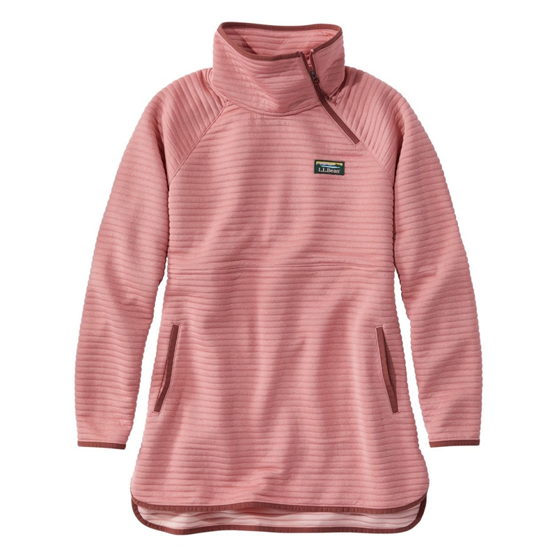 米国フィット・レギュラー エアーライト・ニット・アシンメトリック・クォータージップ・チュニック