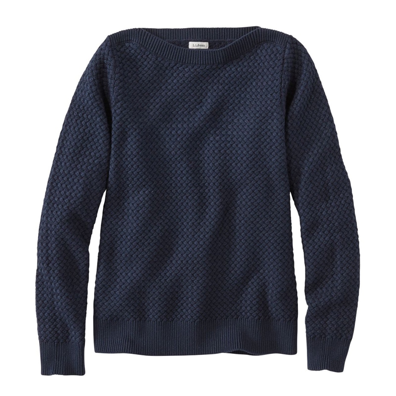 米国フィット・レギュラー バスケットウィーブ・セーター、ボートネック
