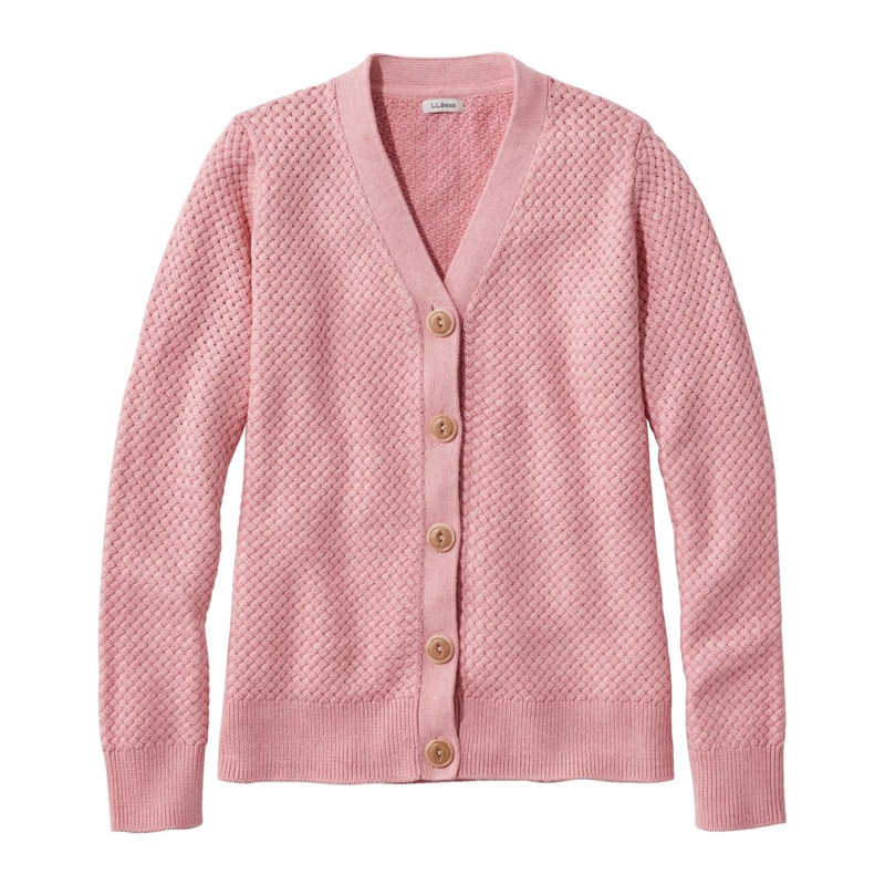 米国フィット・レギュラー バスケットウィーブ・セーター、ボタンフロント・カーディガン