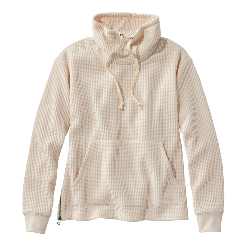 米国フィット・レギュラー シグネチャー・ブラッシュバック・ワッフル・ファネルネック