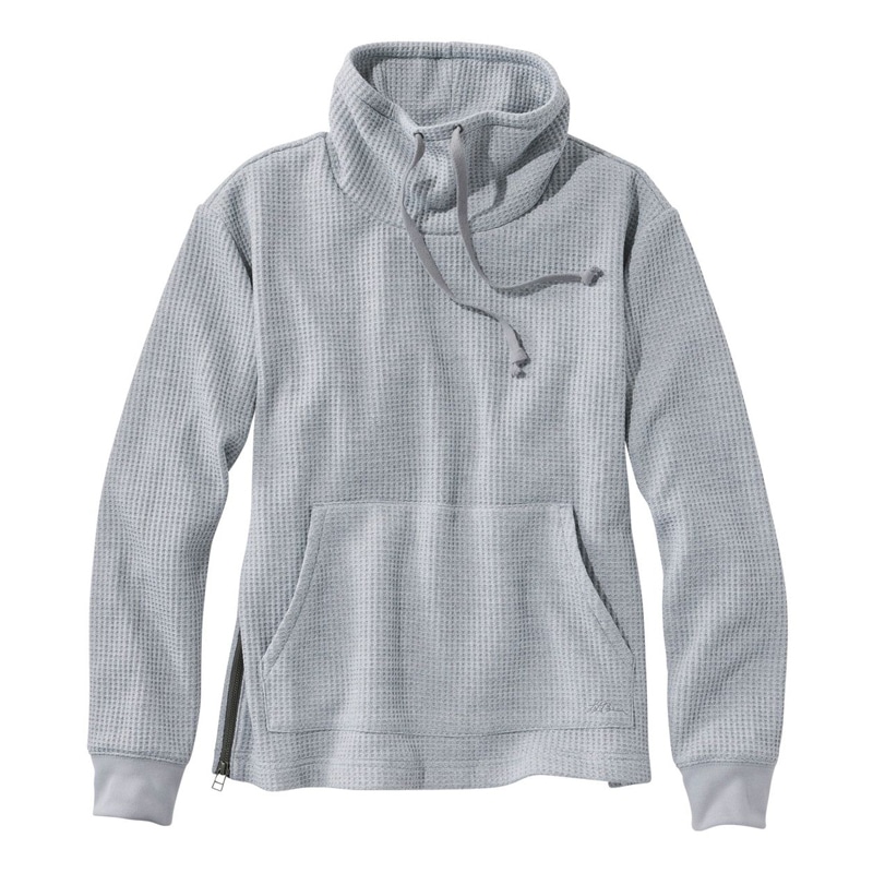 米国フィット・レギュラー シグネチャー・ブラッシュバック・ワッフル・ファネルネック