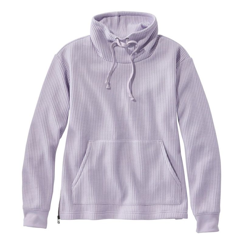 米国フィット・レギュラー シグネチャー・ブラッシュバック・ワッフル・ファネルネック