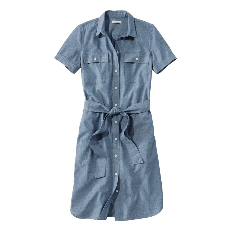 米国フィット・レギュラー シグネチャー・シャツ・ドレス、シャンブレー