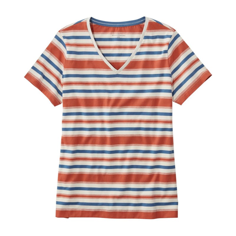 米国フィット・レギュラー シグネチャー・レンジリー・コットン・ティ、Vネック