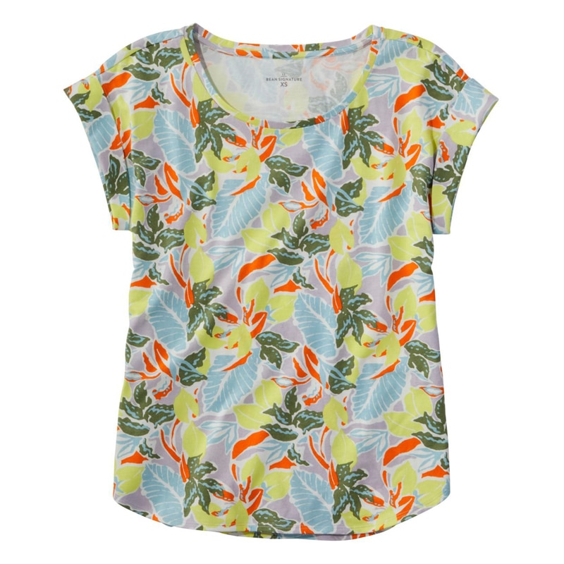 米国フィット・レギュラー シグネチャー・レンジリー・コットン・ティ、スクープネック