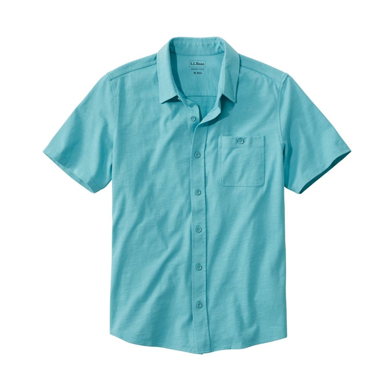 米国フィット・レギュラー レイクウォッシュ・オーガニック・コットン・ボタンフロント・シャツ
