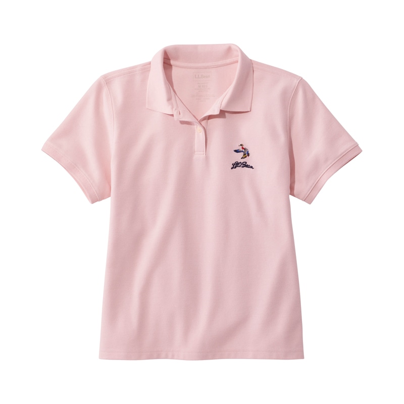 米国フィット・レギュラー プレミアム・ダブル・エル・ポロシャツ、リラックス・フィット 半袖 スクリプト・ロゴ