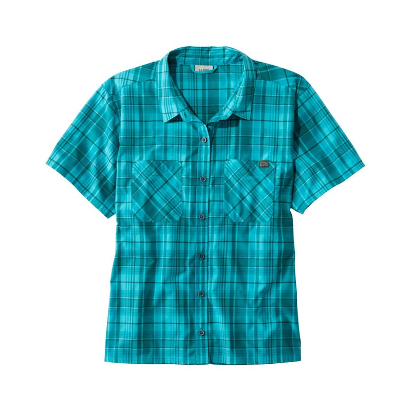 米国フィット・レギュラー エブリデイ・サンスマート・ウーブン・シャツ、半袖 プラッド