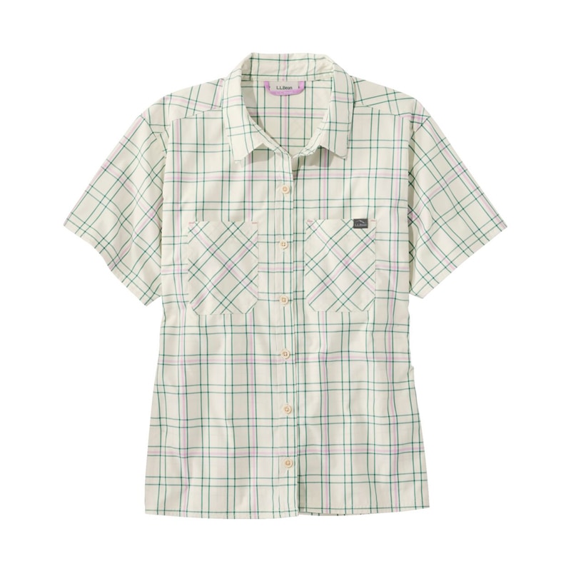 米国フィット・レギュラー エブリデイ・サンスマート・ウーブン・シャツ、半袖 プラッド