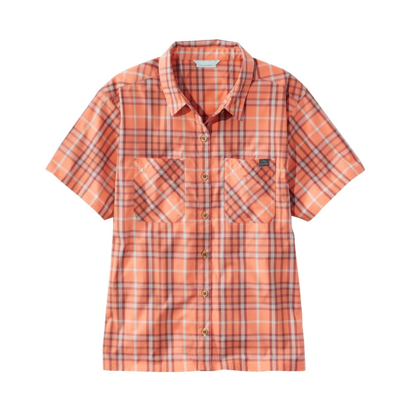 米国フィット・レギュラー エブリデイ・サンスマート・ウーブン・シャツ、半袖 プラッド