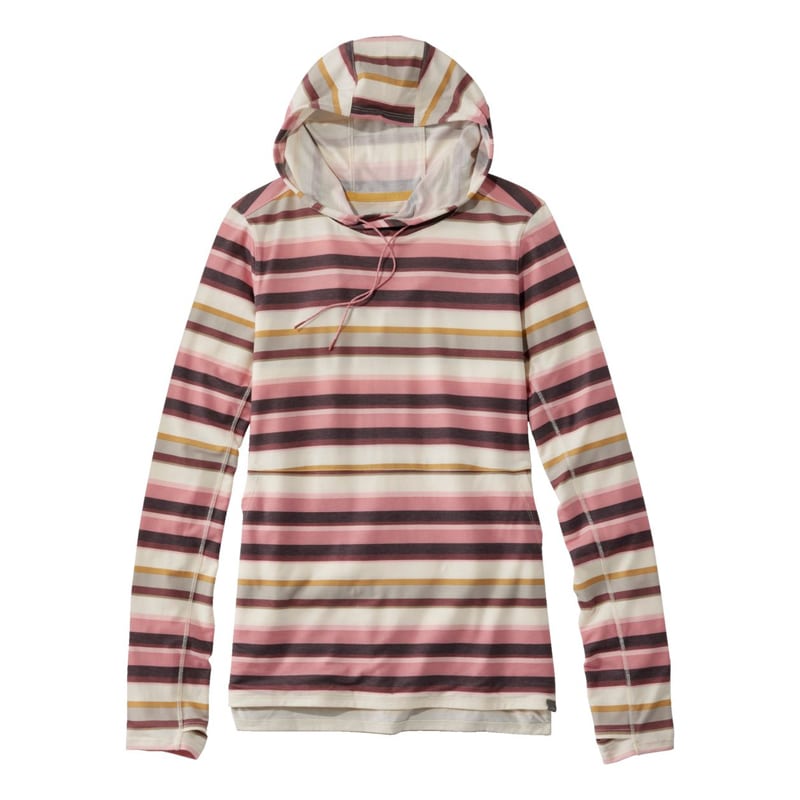米国フィット・レギュラー エブリデイ・サンスマート・フード・プルオーバー、長袖 ストライプ