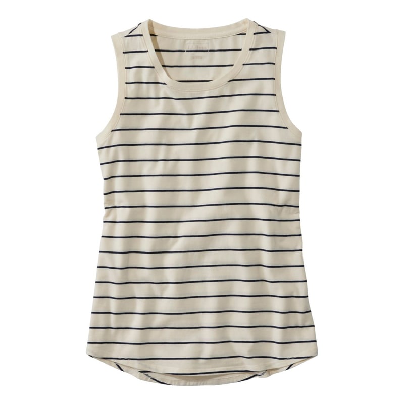 米国フィット・レギュラー ソフト・ストレッチ・スーピマ・スリーブレス・ティ、ストライプ