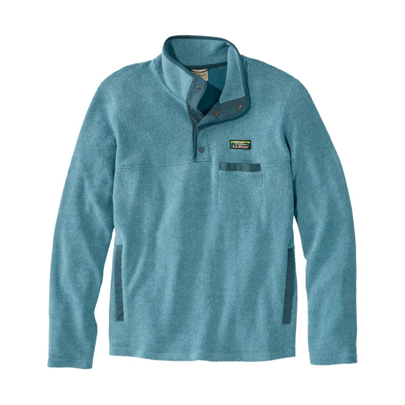 米国フィット・レギュラー タンブルド・シェルパ・フリース、スナップ・プルオーバー