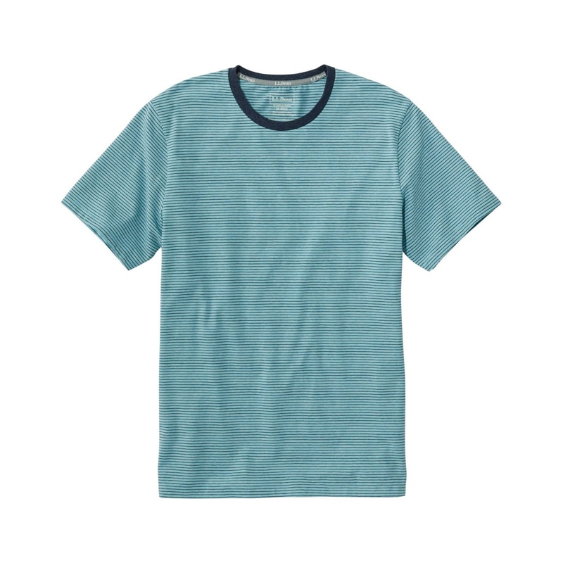 米国フィット・レギュラー コンフォート・ストレッチ・ピマ・ティ、半袖　ストライプ