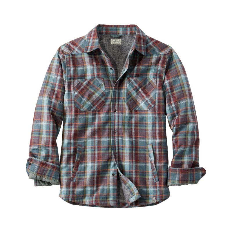 米国フィット・レギュラー カタディン・パフォーマンス・フランネル・シャツジャケット、ハイパイル・フリースラインド プラッド