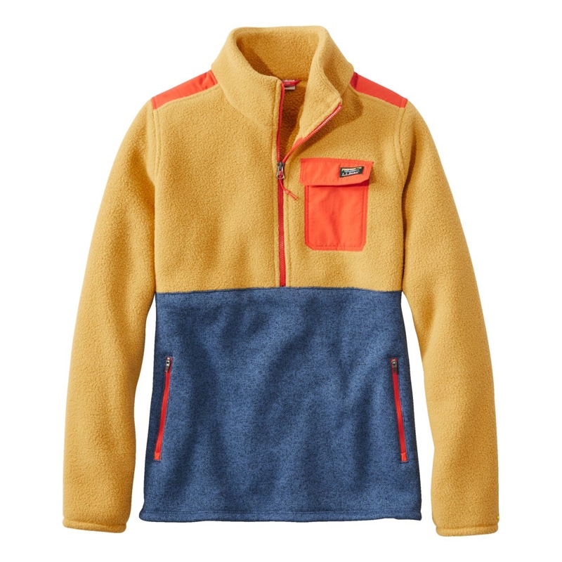 米国フィット・プチ エル・エル・ビーン・セーター・フリース・シェルパ・ハイブリッド・プルオーバー