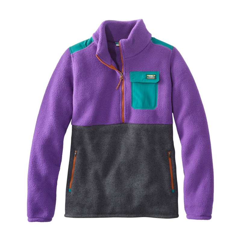 米国フィット・プチ エル・エル・ビーン・セーター・フリース・シェルパ・ハイブリッド・プルオーバー