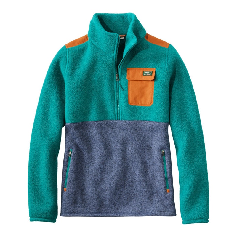 米国フィット・プチ エル・エル・ビーン・セーター・フリース・シェルパ・ハイブリッド・プルオーバー